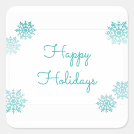 Blauwgroen Shimmering Chic Snowflake Holiday Vierkante Sticker