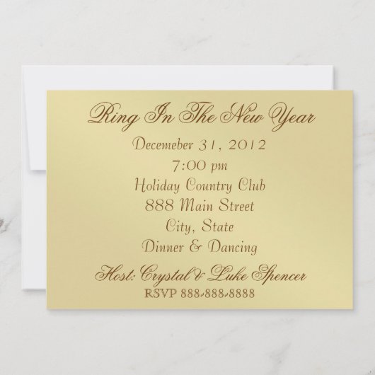 Blauwgroen Shimmering Soiree New Years Eve Invitat Kaart (Achterkant)