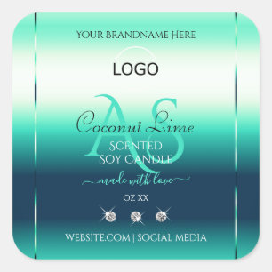 Blauwgroen Shimmery Product Label Diamonds-Logo