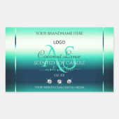 Blauwgroen Shimmery Product Label Diamonds-Logo (Voorkant)