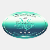 Blauwgroen Shimmery Product Label Diamonds-Logo (Voorkant)