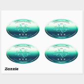 Blauwgroen Shimmery Product Label Diamonds-Logo (Vel)