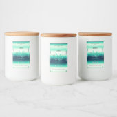 Blauwgroen Shimmery Product Label Diamonds-Logo Voedselcontainer Etiket (Flessen)