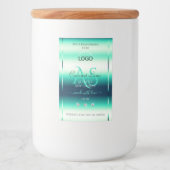 Blauwgroen Shimmery Product Label Diamonds-Logo Voedselcontainer Etiket (Voorkant)
