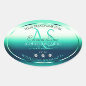 Blauwgroen Shimmery Product Labels Diamonds en Mon (Voorkant)