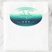 Blauwgroen Shimmery Product Labels Diamonds en Mon (Tas)