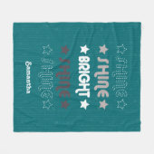 Blauwgroen Shine. Shine. Helderheid. Shine. Shine. Fleece Deken (Voorkant (Horizontaal))