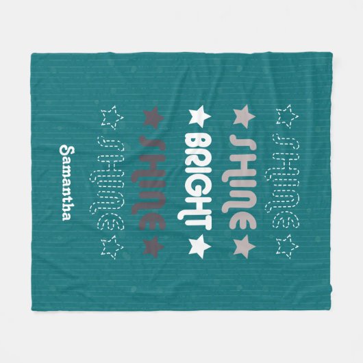 Blauwgroen Shine. Shine. Helderheid. Shine. Shine. Fleece Deken (Voorkant (Horizontaal))