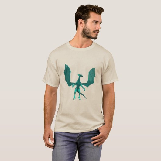 Blauwgroen Shirt Dragon (Voorkant volledig)
