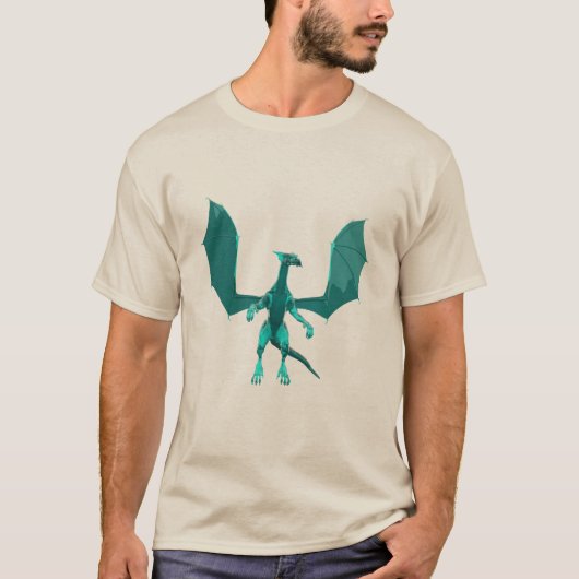 Blauwgroen Shirt Dragon (Voorkant)