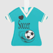 Blauwgroen Shirt Voetbal Ornament (voorkant)