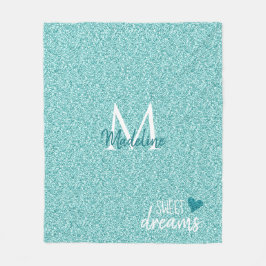 Blauwgroen Sierkussen van Heart Sweet Dreams Fleece Deken