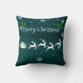 Blauwgroen Sierkussen van Slaapsteen en Runderen (Achterkant)