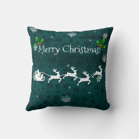 Blauwgroen Sierkussen van Slaapsteen en Runderen (Achterkant)