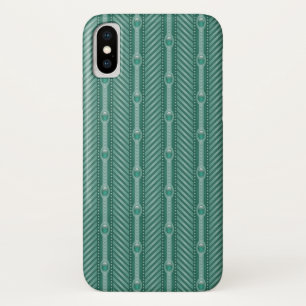 Blauwgroen sierpatroon iPhone x hoesje