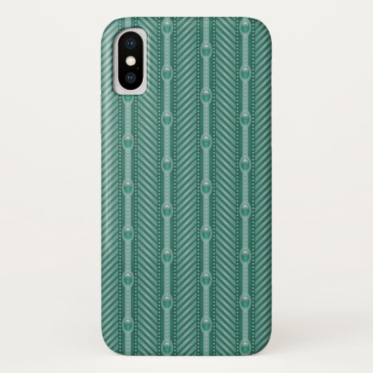 Blauwgroen sierpatroon Case-Mate iPhone case (Achterkant)