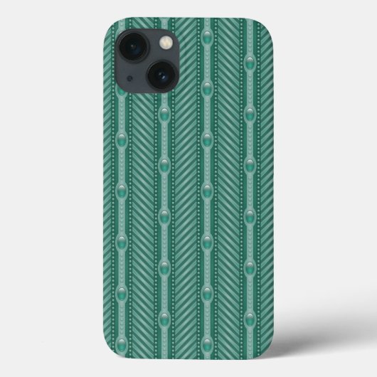 Blauwgroen sierpatroon Case-Mate iPhone case (Achterkant)