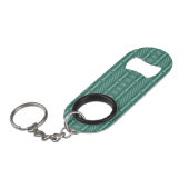 Blauwgroen sierpatroon mini flessenopener (Voorkant Gekanteld)