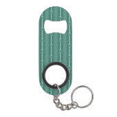 Blauwgroen sierpatroon mini flessenopener (Achterkant)
