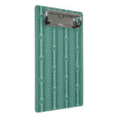 Blauwgroen sierpatroon mini klembord (Schuin)