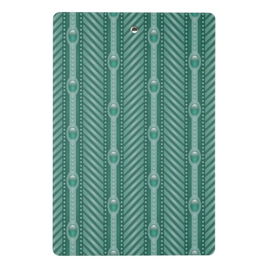 Blauwgroen sierpatroon mini klembord (Achterkant)