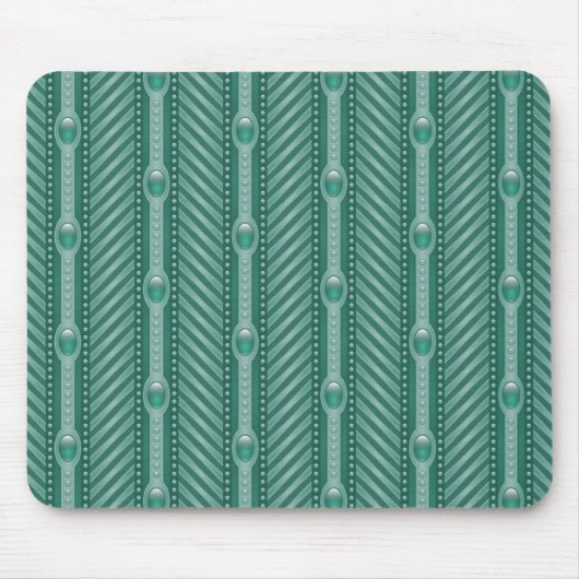 Blauwgroen sierpatroon muismat (Voorkant)