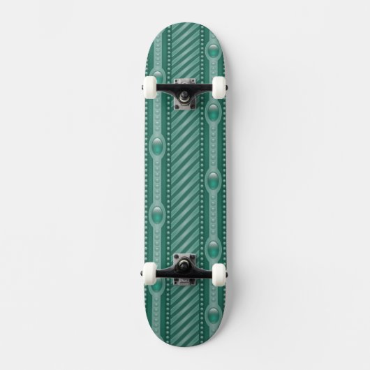 Blauwgroen sierpatroon persoonlijk skateboard (Voorkant)
