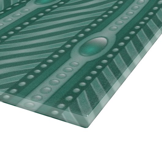 Blauwgroen sierpatroon snijplank (Hoek)