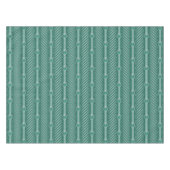 Blauwgroen sierpatroon tafelkleed (Voorkant (Horizontaal))