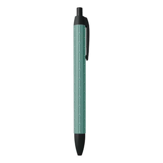 Blauwgroen sierpatroon zwarte inkt pen (Achterkant (Verticaal))