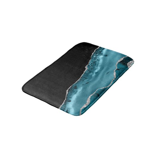 Blauwgroen & Silver Agaat badmat (Gekanteld)