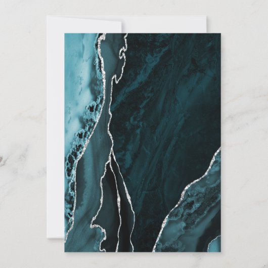 Blauwgroen Silver Agaat Verrassing 40e Verjaardag Kaart (Achterkant)