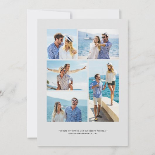 Blauwgroen Silver Agate 5-Photo Grey Bewaar de dat Kaart (Achterkant)