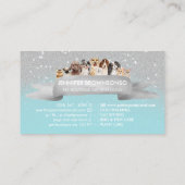 Blauwgroen Silver Cute Sparkle Petsitter Dog Walke Visitekaartje (Achterkant)