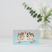 Blauwgroen Silver Cute Sparkle Petsitter Dog Walke Visitekaartje (Staand voorkant)
