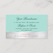 Blauwgroen Silver Decor Cute Roos Flower with Init Visitekaartje (Achterkant)