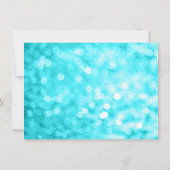 Blauwgroen Silver Faux Glitter Lights Sweet 16 Bedankkaart (Achterkant)