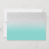 Blauwgroen Silver glitter-foto bedankt Sweet 16 (Achterkant)