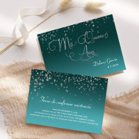 Blauwgroen Silver RSVP Mis Quince Anos Spaans Deta
