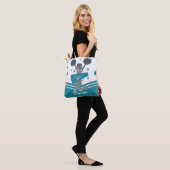 Blauwgroen Silver White Stars Cheer-leading Tote Bag (Op model)