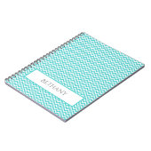 Blauwgroen Simple Chevron Personalized Notitieboek (Linkerzijde)