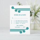 Blauwgroen Simple Deco Chic Response Kaart (Staand voorkant)