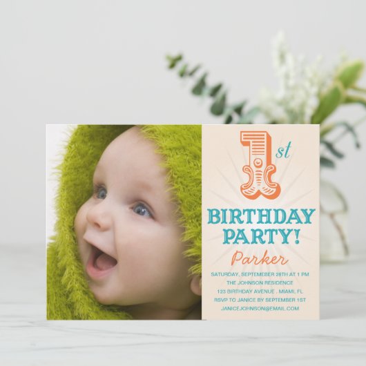 BLAUWGROEN & SINAASAPPEL 1E | EERSTE VERJAARDAG UI KAART (Staand voorkant)