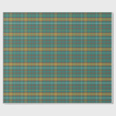 Blauwgroen Sinaasappel Bruin Twill Plaid Pattern Cadeaupapier (Vlak)