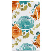 Blauwgroen Sinaasappel Terracotta Boho Floral Klein Cadeauzakje (Achterkant)