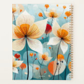 Blauwgroen Sinaasappel Wildflower Teacher Planner (Achterkant)