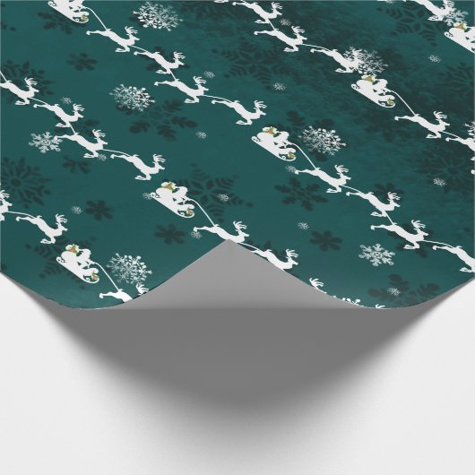 Blauwgroen sinterklare kleding cadeaupapier (Hoek)