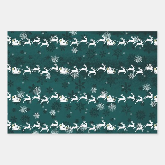 Blauwgroen sinterklare kleding inpakpapier vel (Voorkant 3)