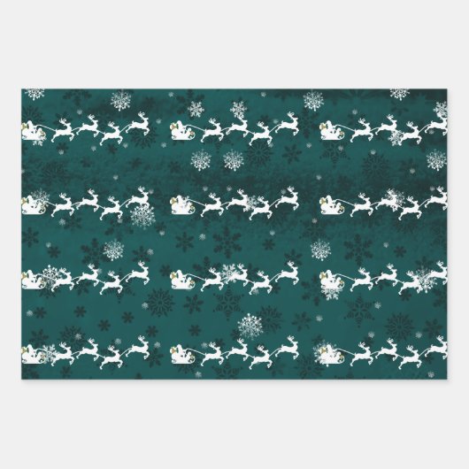 Blauwgroen sinterklare kleding inpakpapier vel (Voorkant 2)