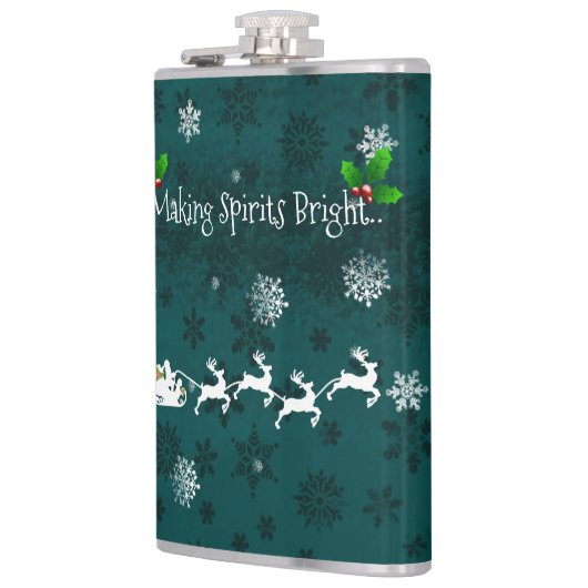 Blauwgroen sinterklaskolf heupfles (Links)